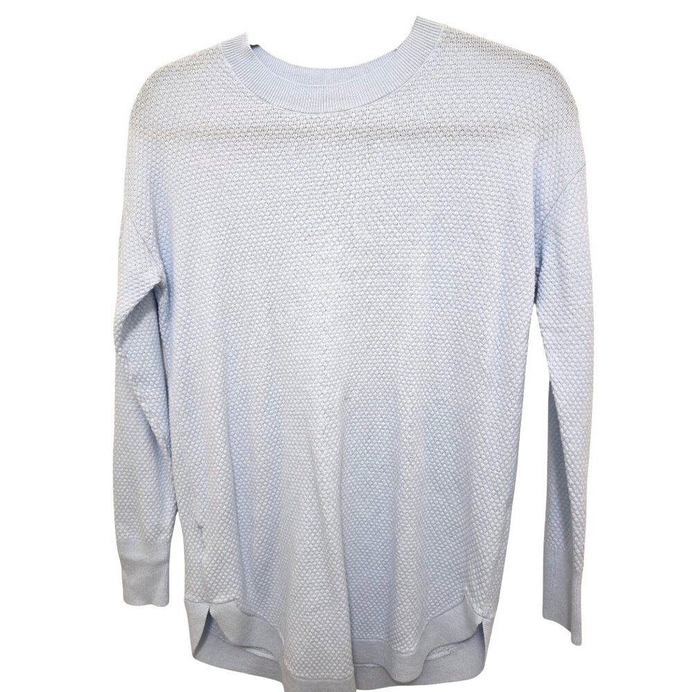 Loft Women's XS/XSP Long-Sleeve Sweaters Set Of 2 Blue &‎ Ivory Solid
